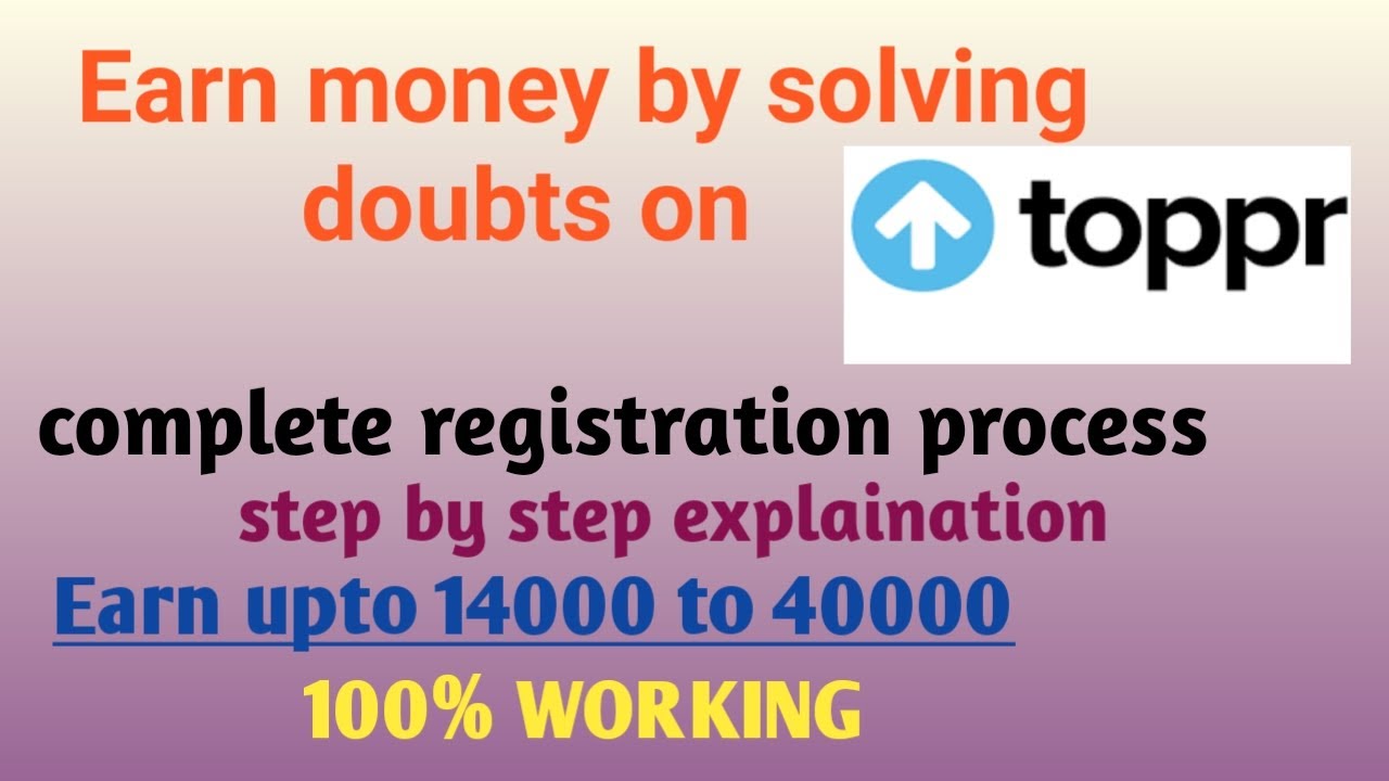 how to become tutor on toppr and Earn money online// toppr.com
