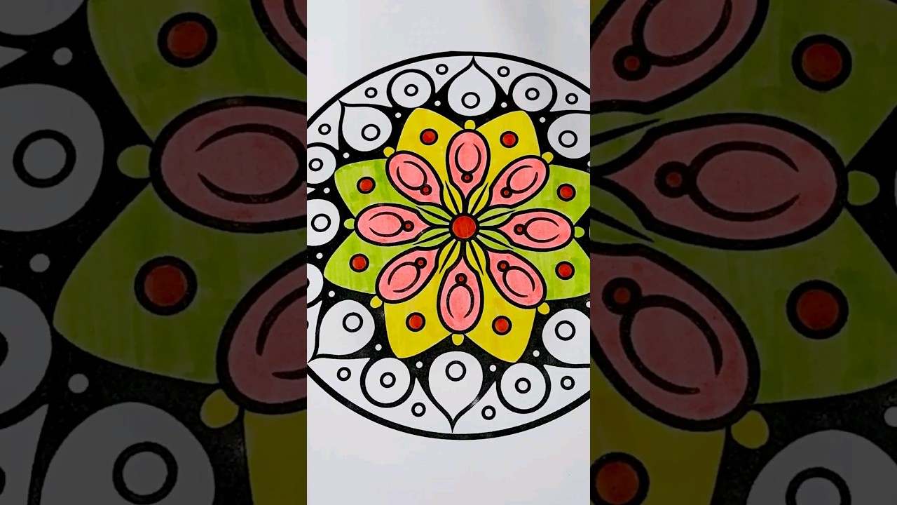 Easy & Bold Mandala By Skye Studio 💘 #satisfyingcoloring #satisfying #coloringmarkers