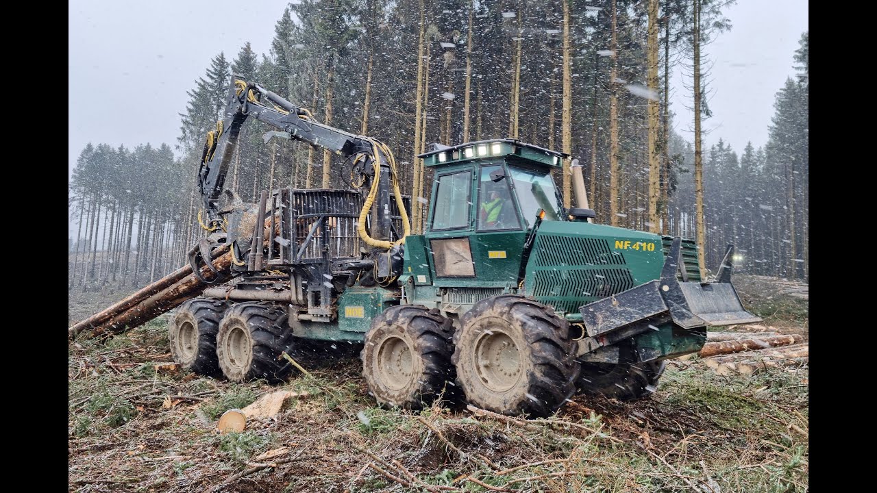 🌲NOE 410-8R & SNOWFLAKES & Ponsse Ergo • Harvester&Forwarder Action • Forstbetrieb Tillmann & Grewe🌲