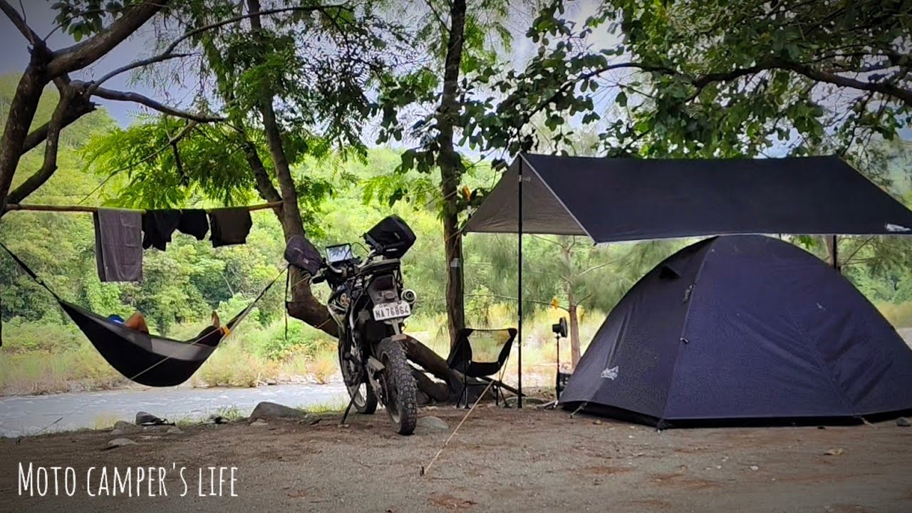 TARLAC ADVENTURE RIDE AND MOTOCAMPING, SILENT VLOG, RELAXING RIVER AND RAIN SOUNDS
