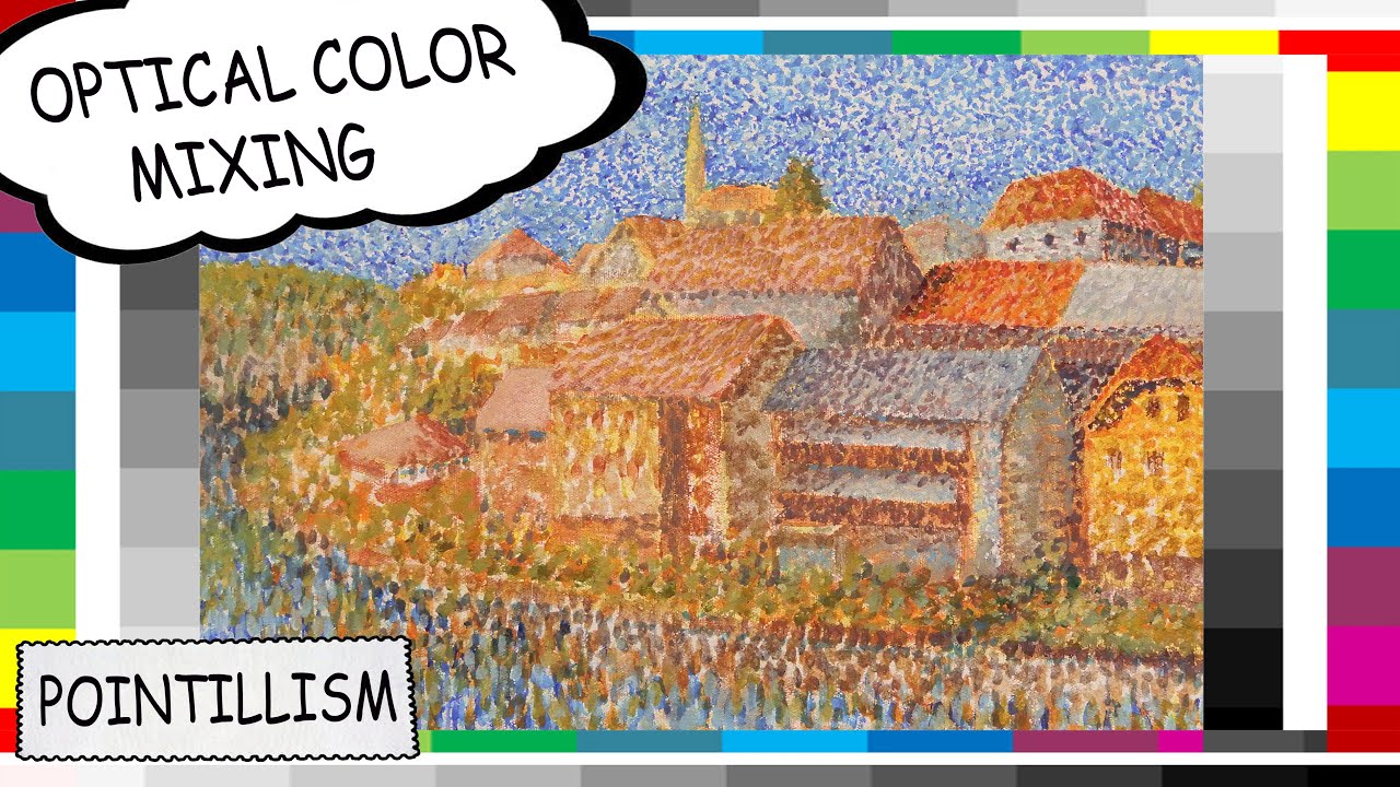 Optical color mixing - pointillism demo  OPTIČKO MIJEŠANJE BOJA -likovni123