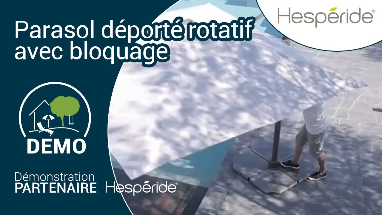 Parasol d&eacute;port&eacute; ELEA rotatif avec blocage au pied - Hesp&eacute;ride