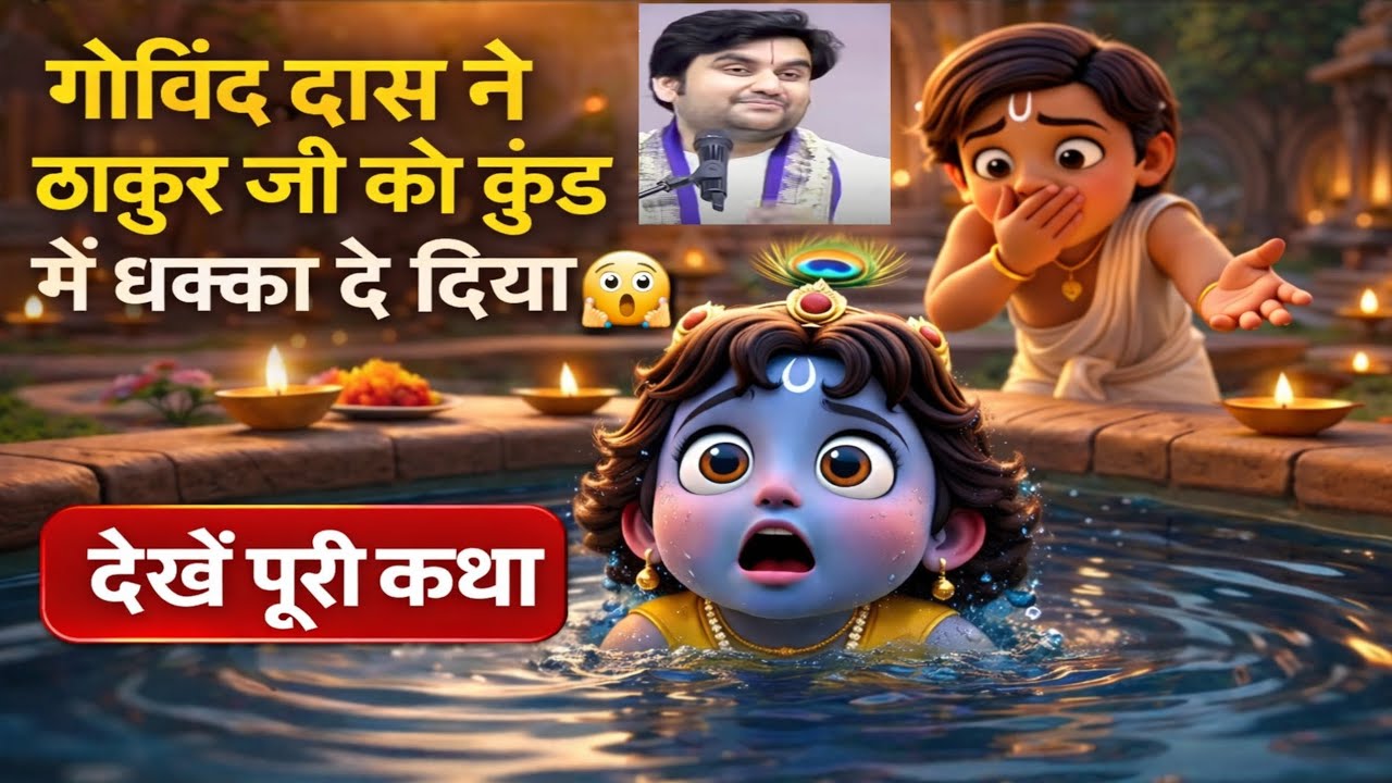 Part-2  गोविंद दास की मासूम शरारत और ठाकुर जी की कृपा | कुंड में गिरे ठाकुर जी | गोविंद दास कथा