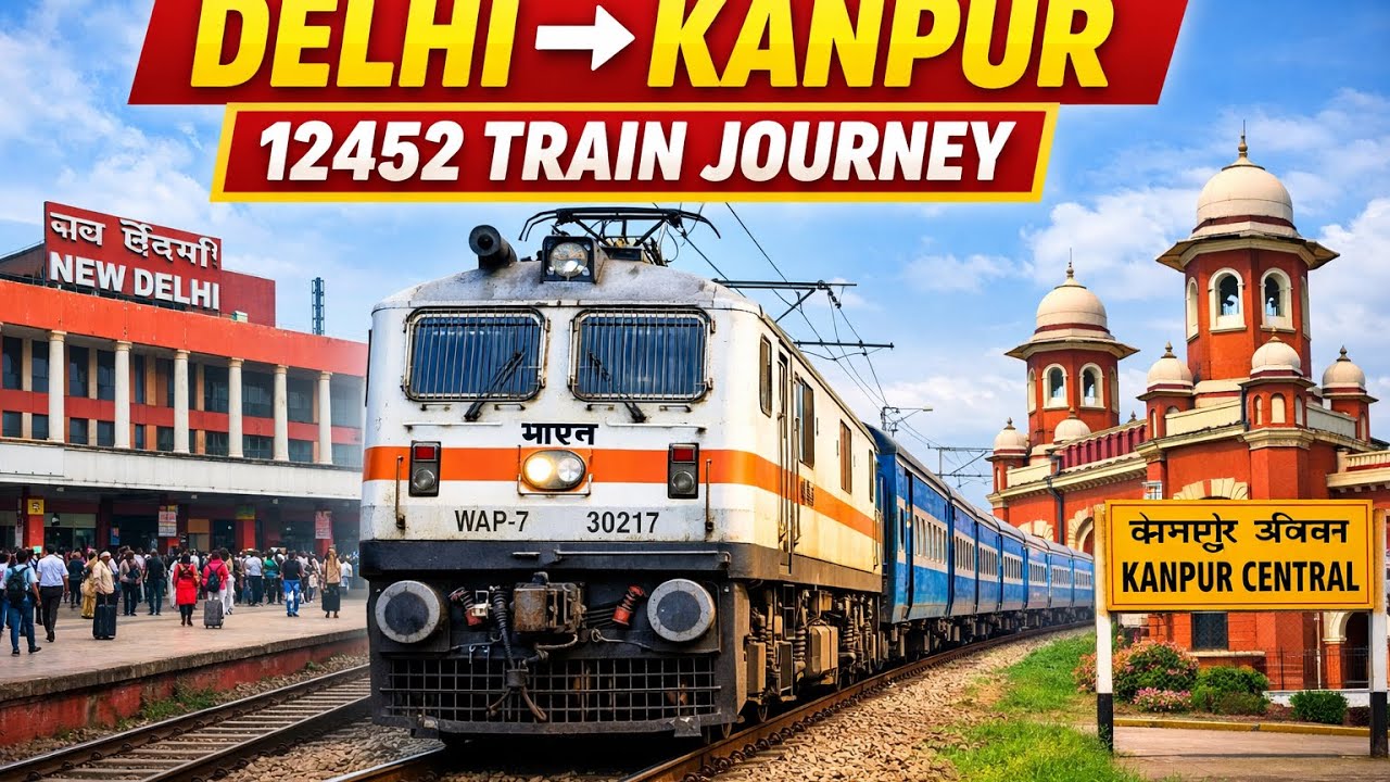 न्यू दिल्ली से कानपुर 12452 shramshti exp -#train #travel #railwaystation#railway#railvlogger #viral