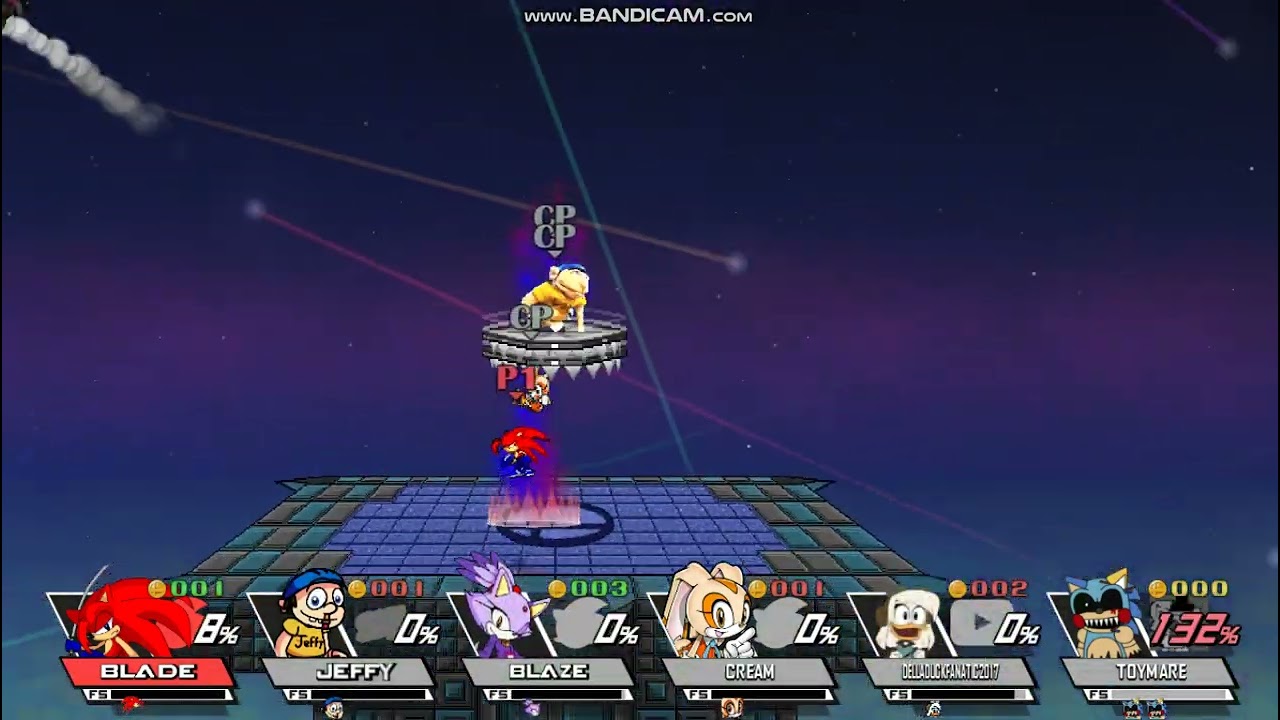 Super Smash Bros Crusade v0.9.4a: Blade vs Jeffy vs Blaze vs Cream vs DDF2017 vs Toymare