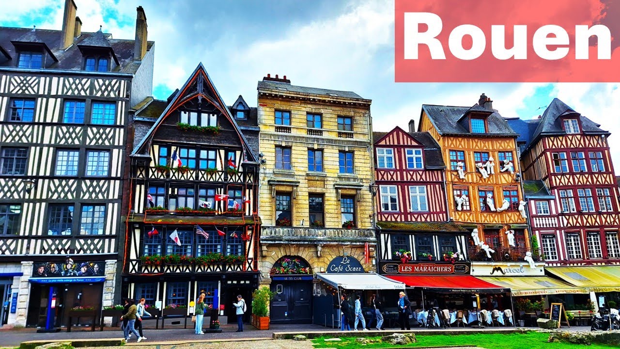 Rouen / 4k walking tour 3 / Cathedral Notre-Dame / Gros Horloge / Place du Vieux Marché