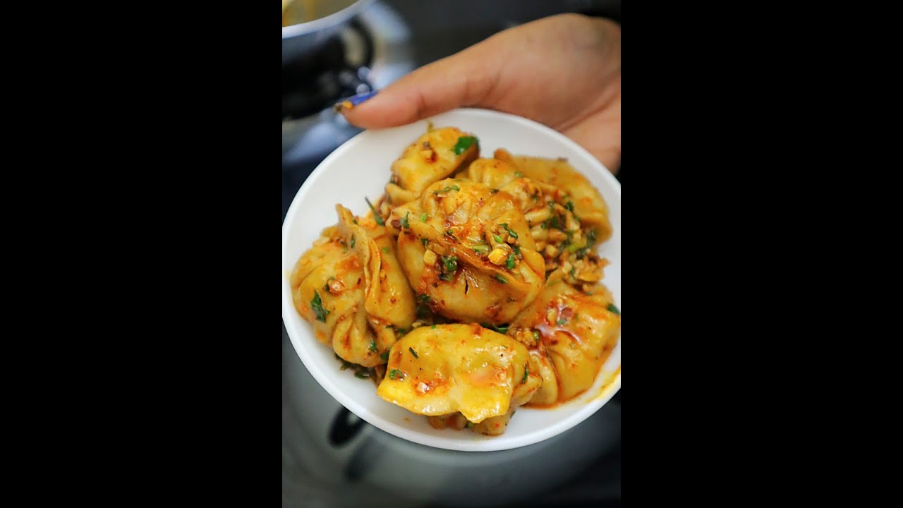 CHILLI GARLIC MOMO RECIPE 🔥🔥🔥 #shorts #momo