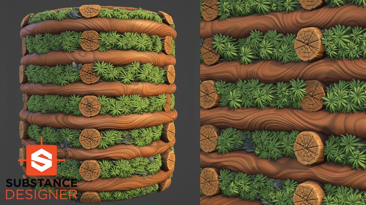 Substance Designer - Making a Stylized Wood Log Material