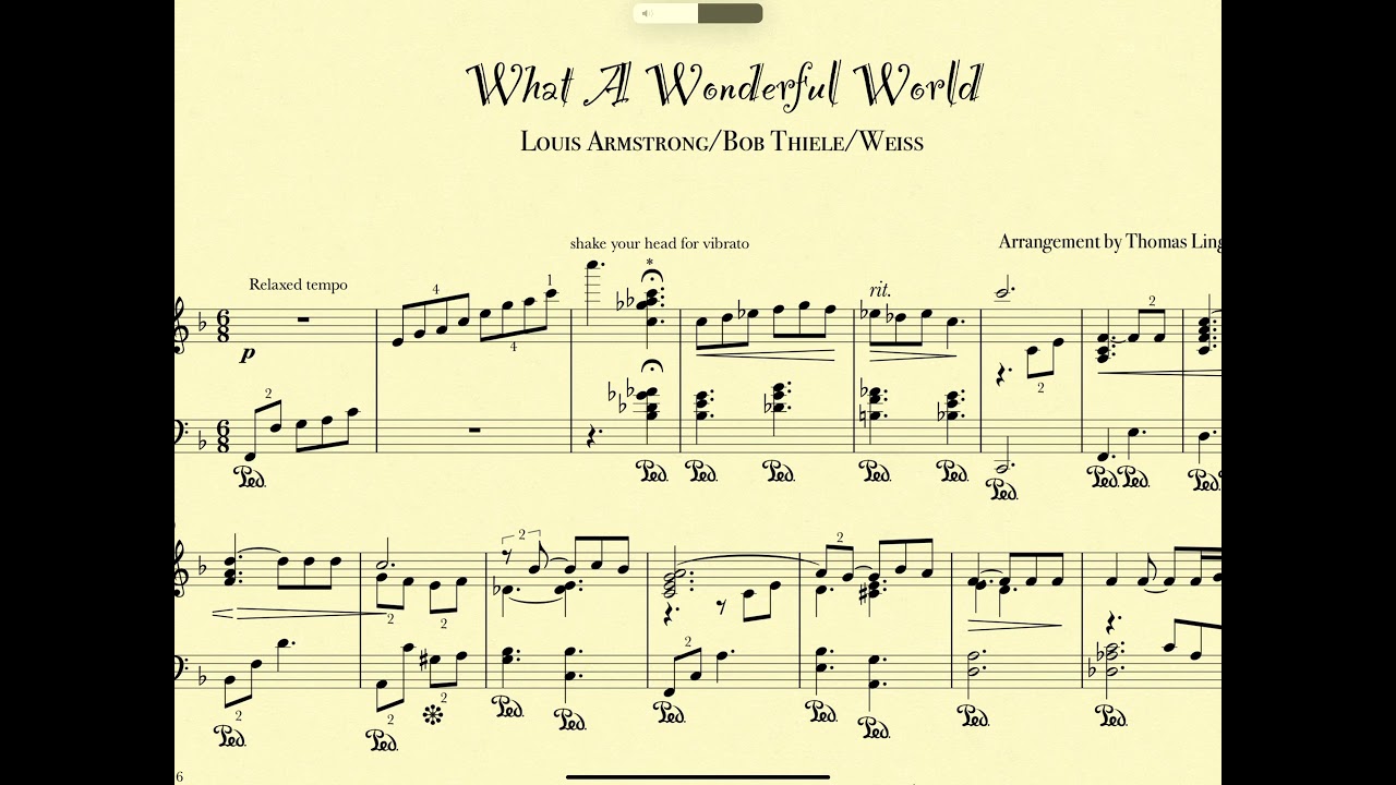 ‘What a wonderful world ‘piano solo arranged and performed by Thomas Ling of Sibu