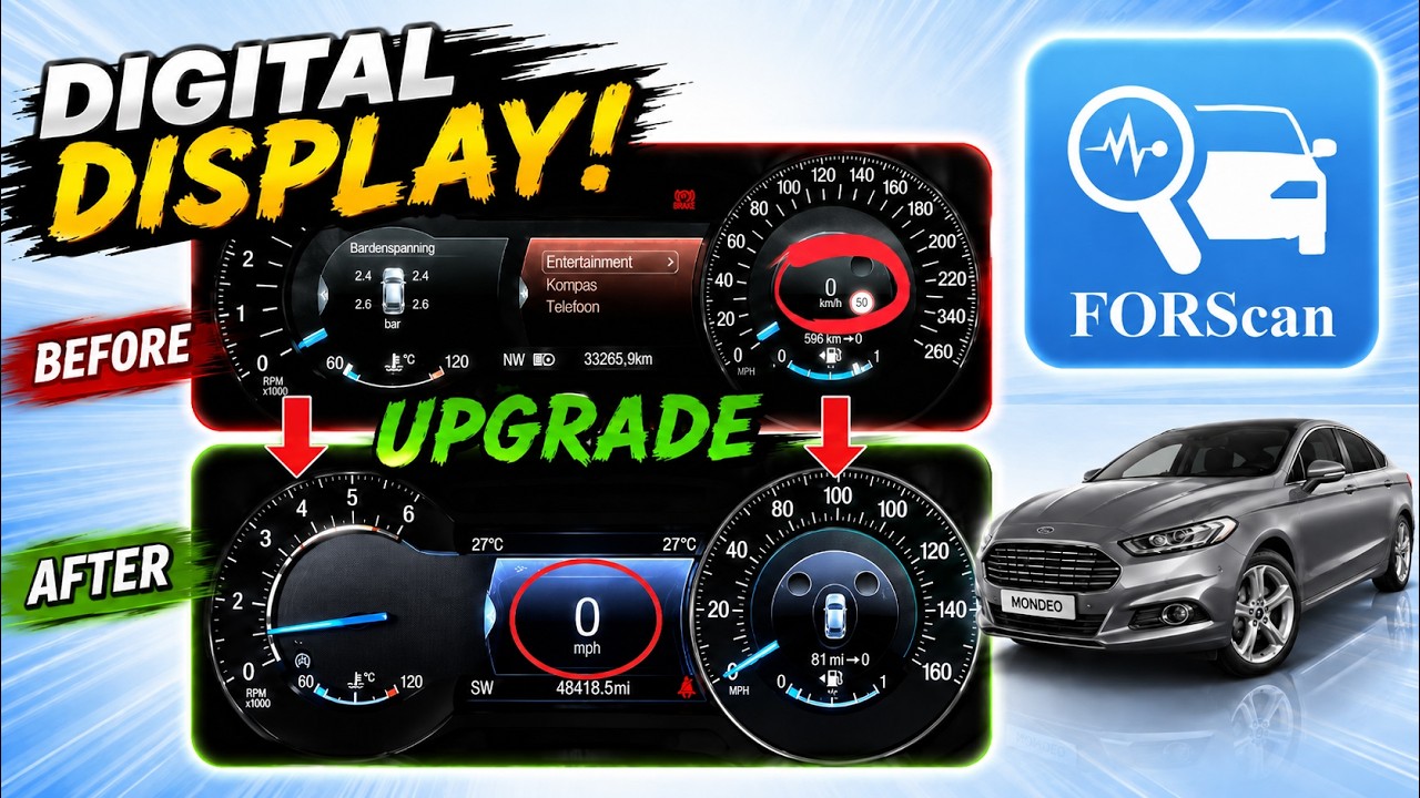 Free Upgrade Digital Display Ford Mondeo mk5, S-Max, Galaxy, Edge - Forscan