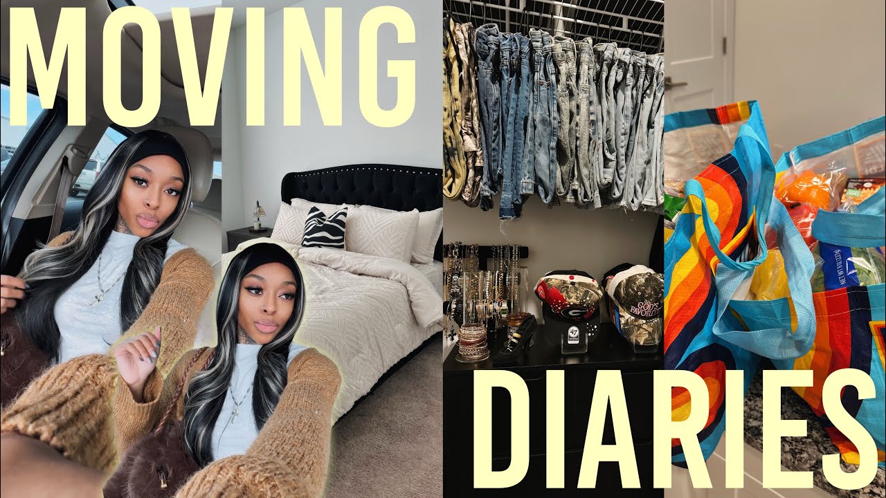 moving vlog! aldi grocery shopping, new home finds + fridge, pantry, closet organization