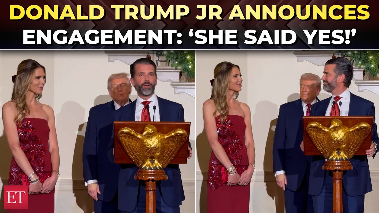 'Love of my life!': Trump Jr announces engagement to Bettina Anderson at White House Christmas event