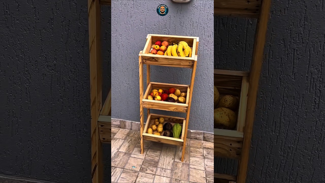 Estante r&uacute;stico hecho con tablas recicladas #diy #shorts #reels