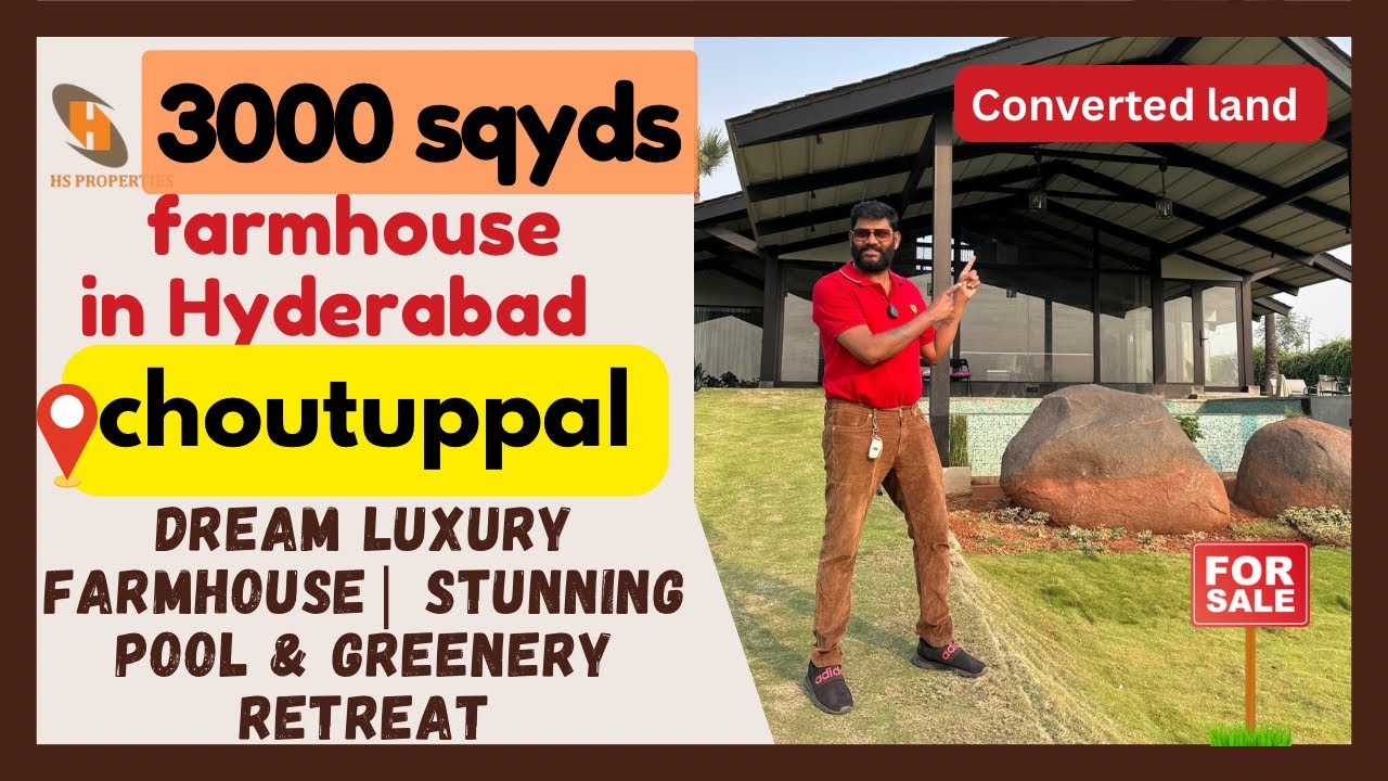 Farmhouse for Sale in Choutuppal Hyderabad | 3000 Syd Converted Land with Luxury Farmhouse 