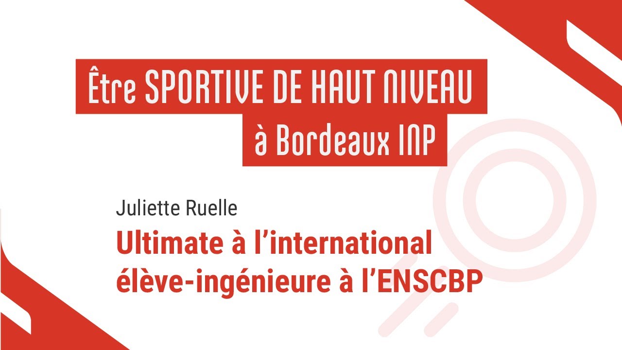 🥏 [Sportives de Haut Niveau] Juliette Ruelle, sportive de haut niveau, apprentie et élève-ingénieure