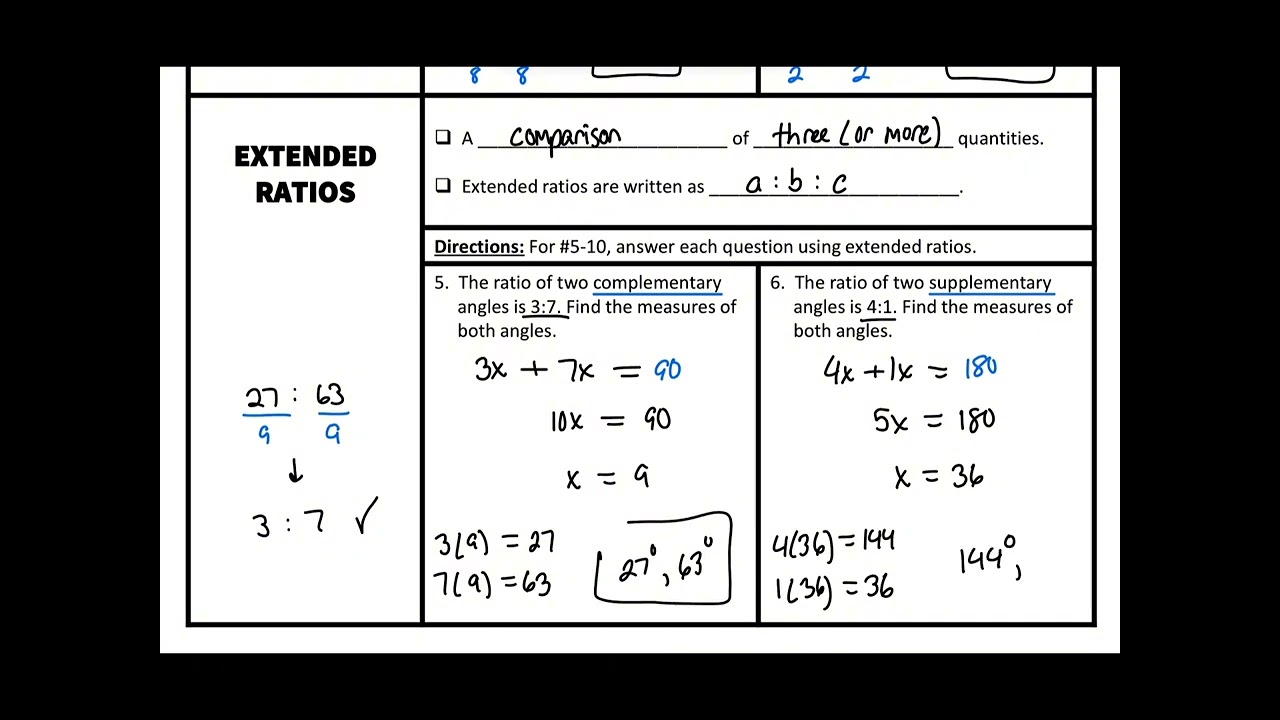 7.1 Ratios and Proportions Notes