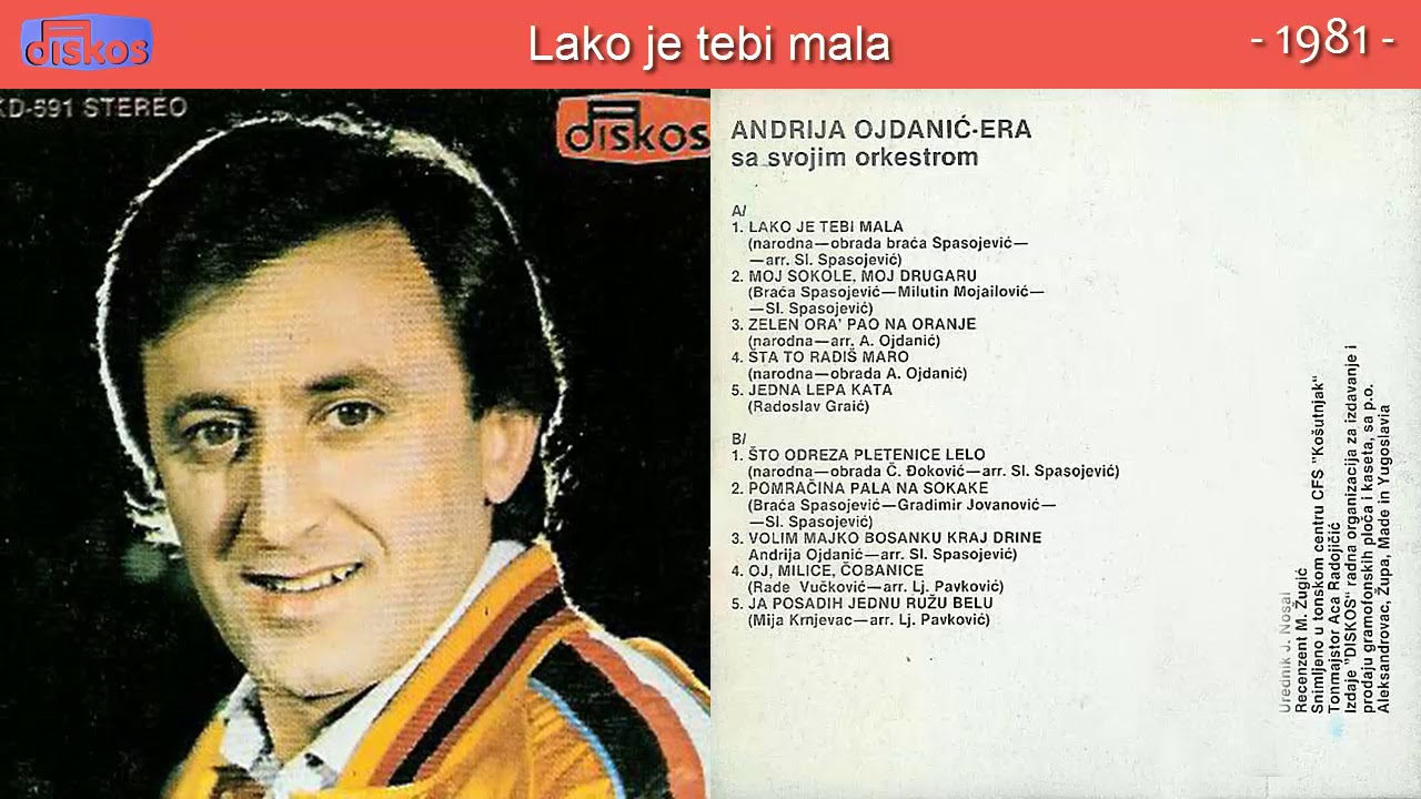 Andrija Ojdanic Era - Lako je tebi mala - (Audio 1981)