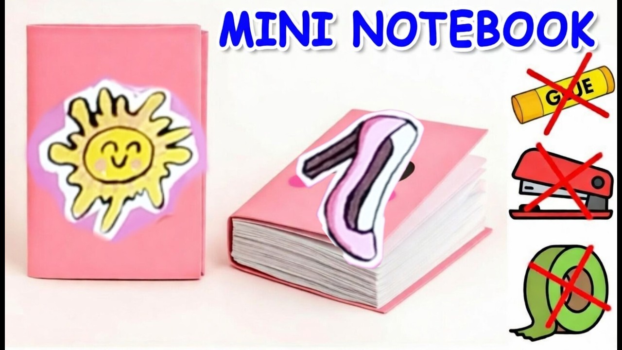 How to Make a Cute Mini Notebook with NO Glue!