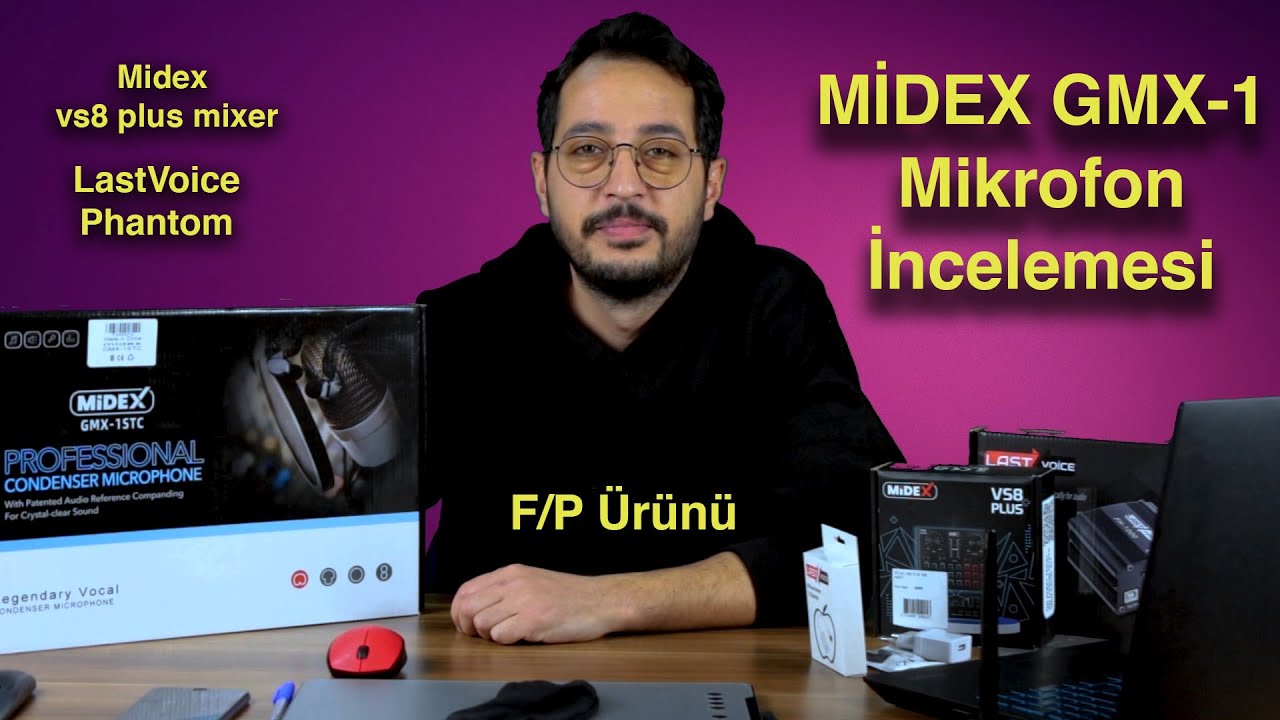 Youtube ve canlı yayıncılar için mikrofon seti - Midex GMX1 Mic