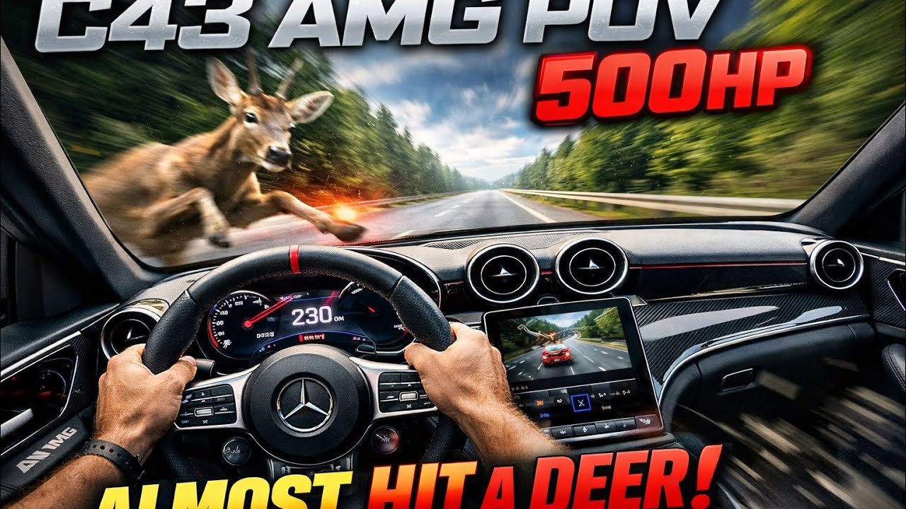 500 HP C43 AMG POV | Almost hit a deer !!
