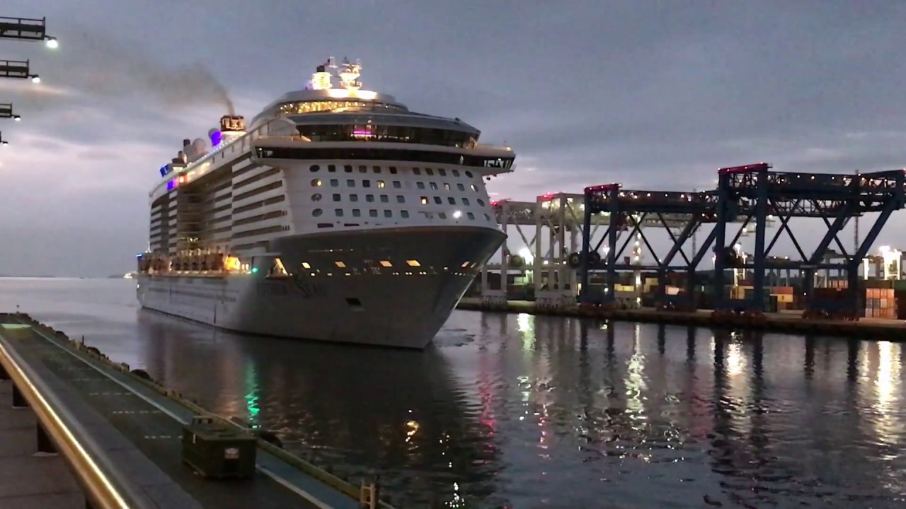Anthem of the Seas docking at Black Falcon Cruise Terminal
