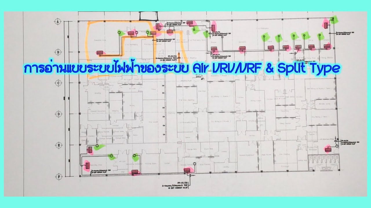 การอ่านแบบระบบไฟฟ้าของระบบ Air VRV/VRF & Split Type