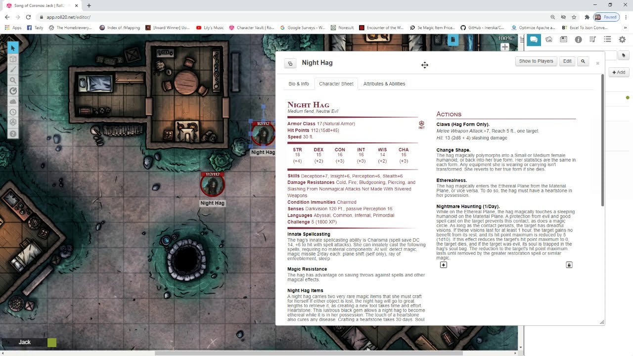 Effective Monster Sheets and Tokens in Roll20