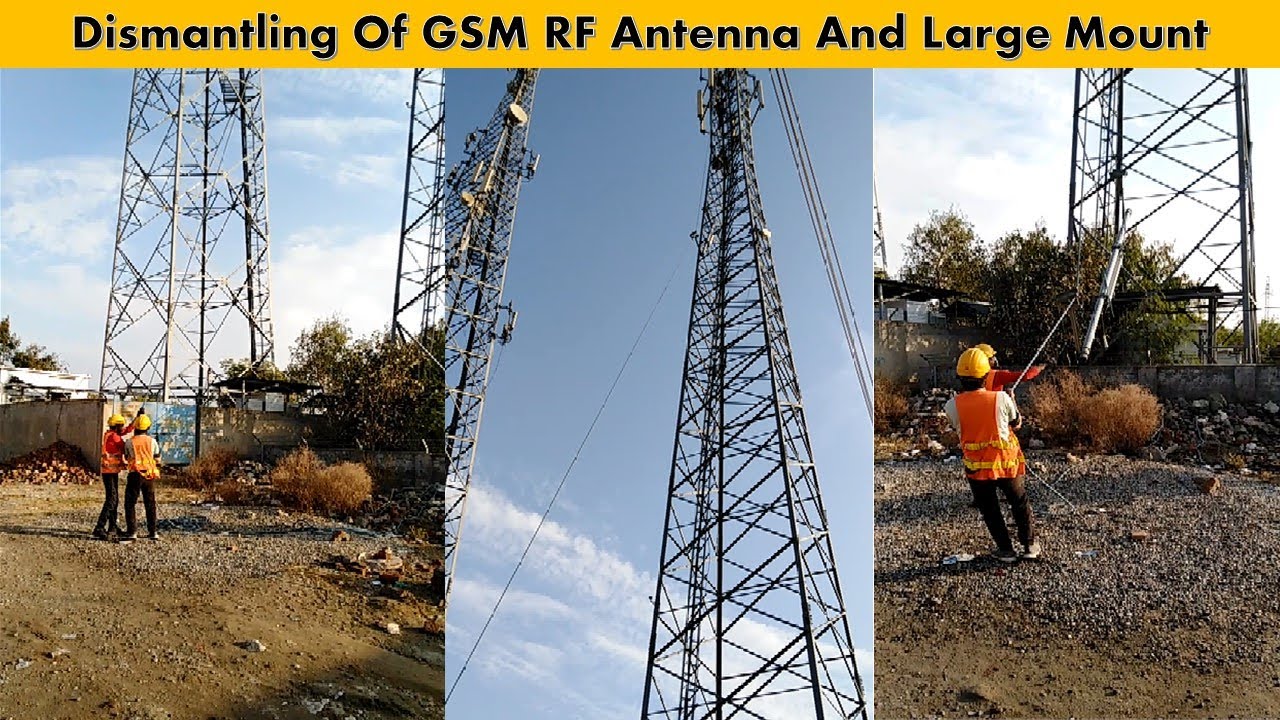 Dismantling Of 1 GSM RF Antenna And 1 Mount Pole | RF Antenna | Mobile Tower | PK Telecommunications