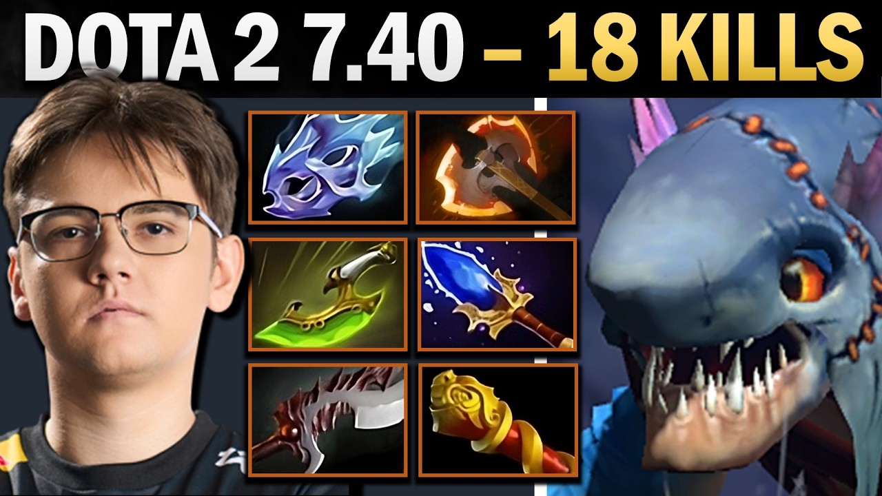 Slark Pro Carry with 18 Kills and Battlefury - Dota 7.41