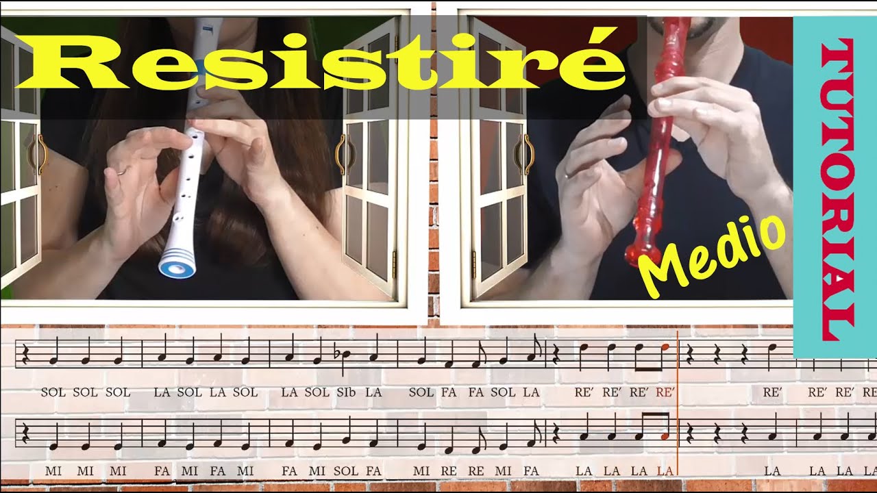 Resistiré - Tutorial flauta con partitura | Karaoke instrumental