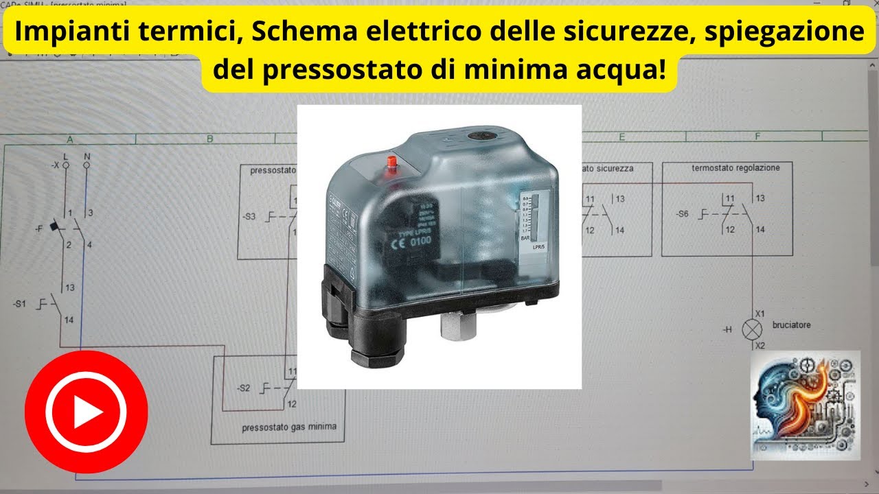 Impianti termici, Schema elettrico delle sicurezze, spiegazione del pressostato di minima acqua!