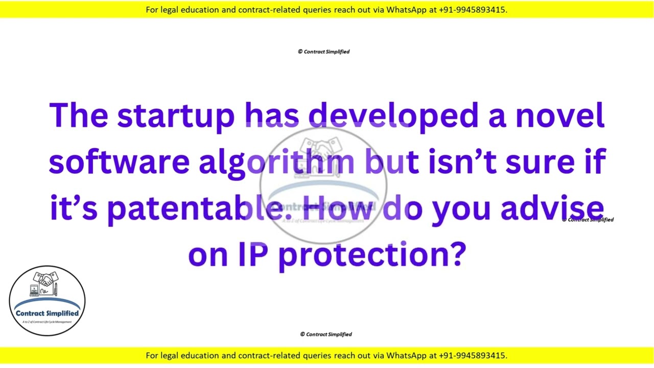 The startup has developed a novel software algorithm but isn’t sure if it’s patentable. What to do?