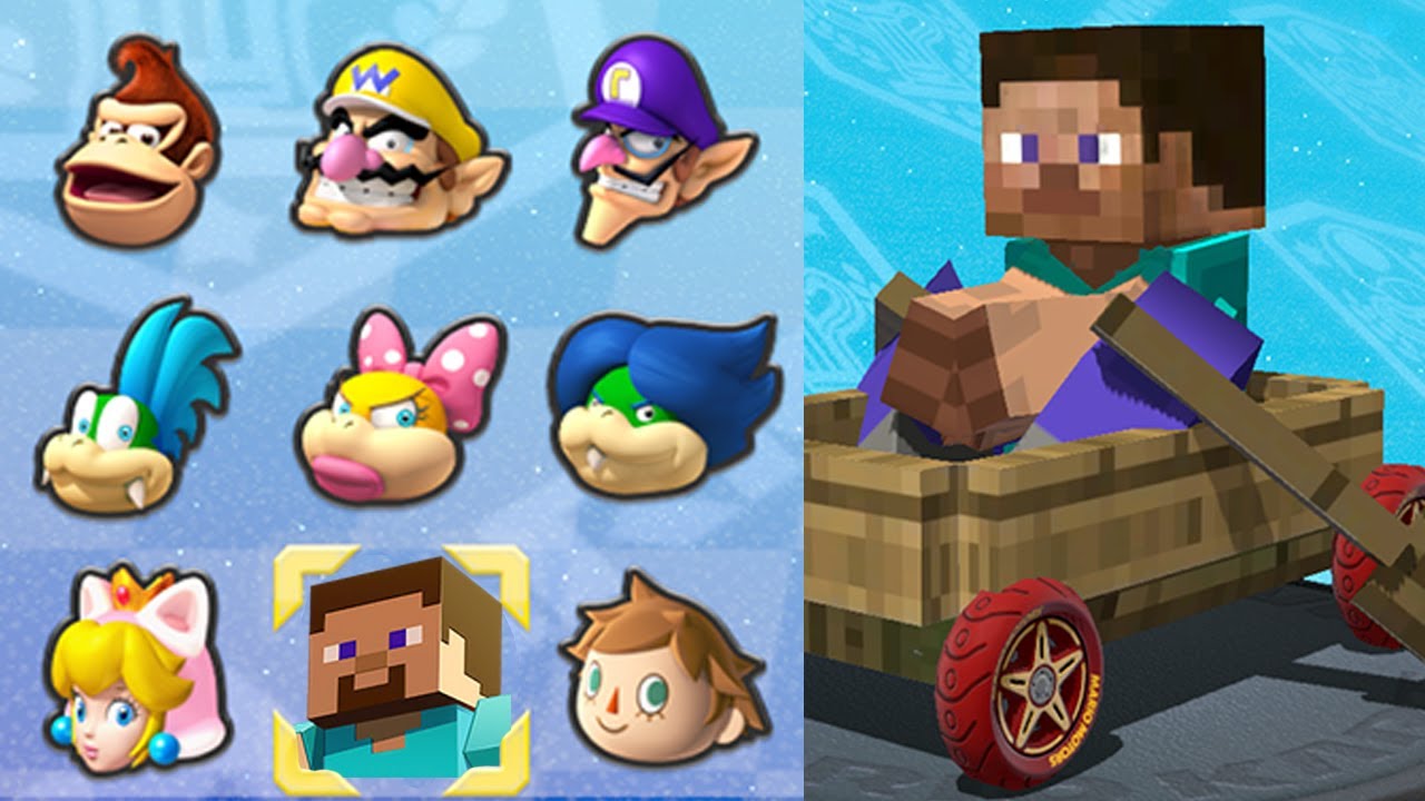 Minecraft Steve in Mario Kart 8! (Triforce Cup)