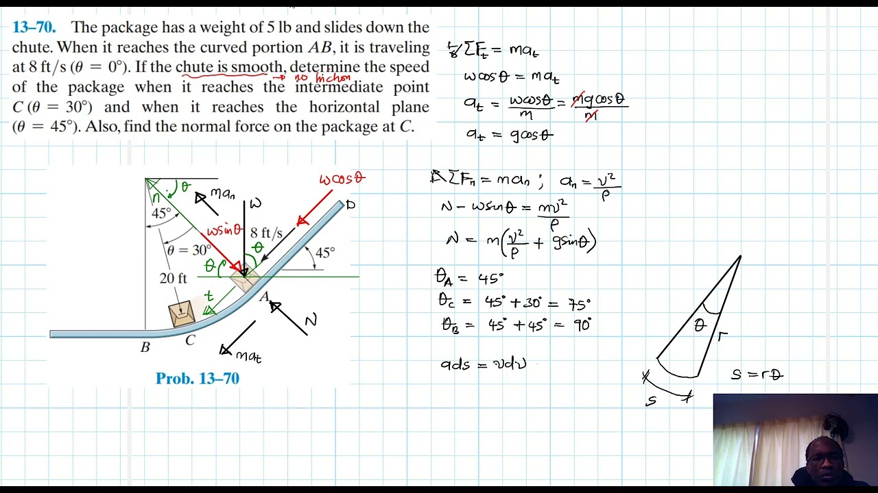 13–70 Kinetics of a Particle: Force and Acceleration (Chapter 13: Hibbeler Dynamics) Benam Academy