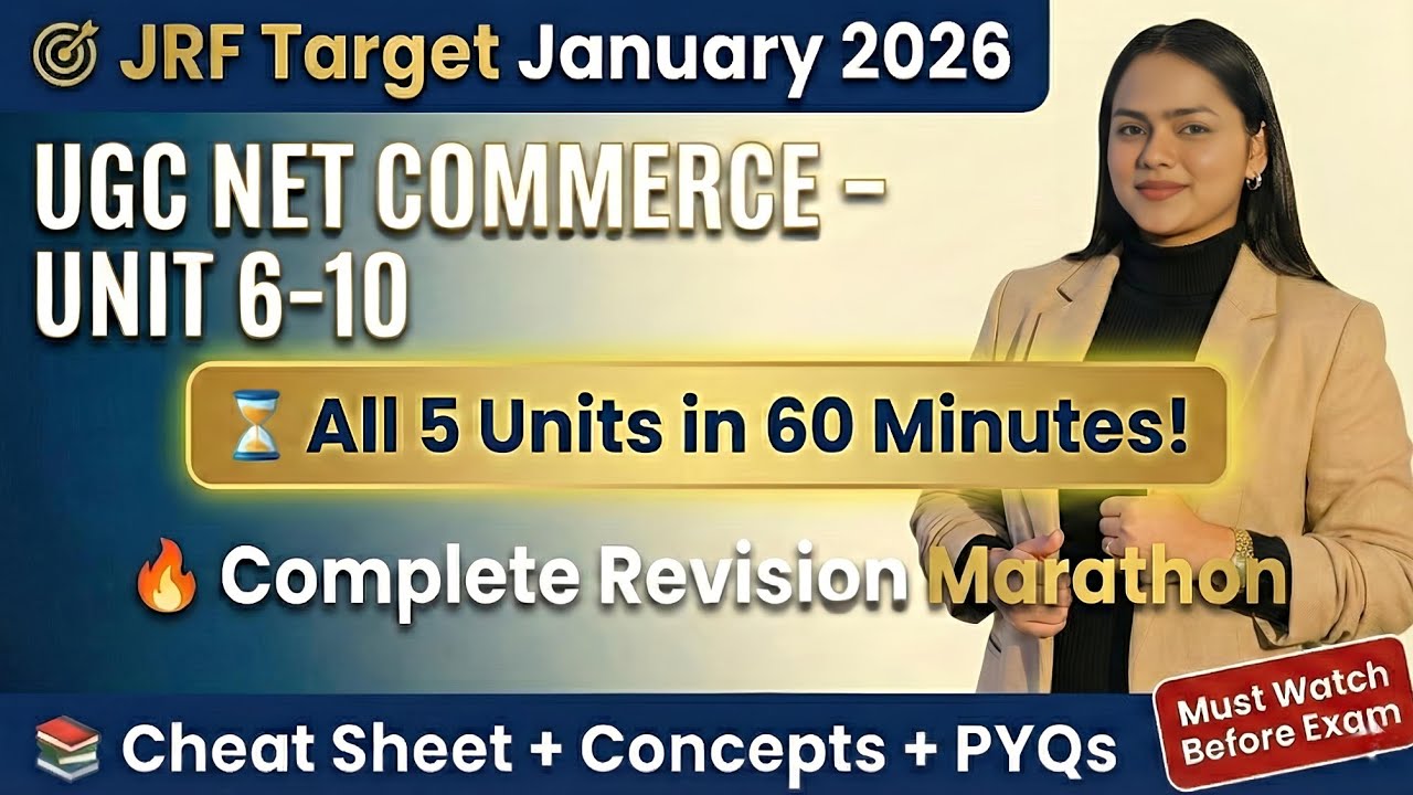 UGC NET Commerce Paper 2| UNIT 6-10 Complete Revision Marathon| Quick Concepts + Cheat Sheet #ugcnet