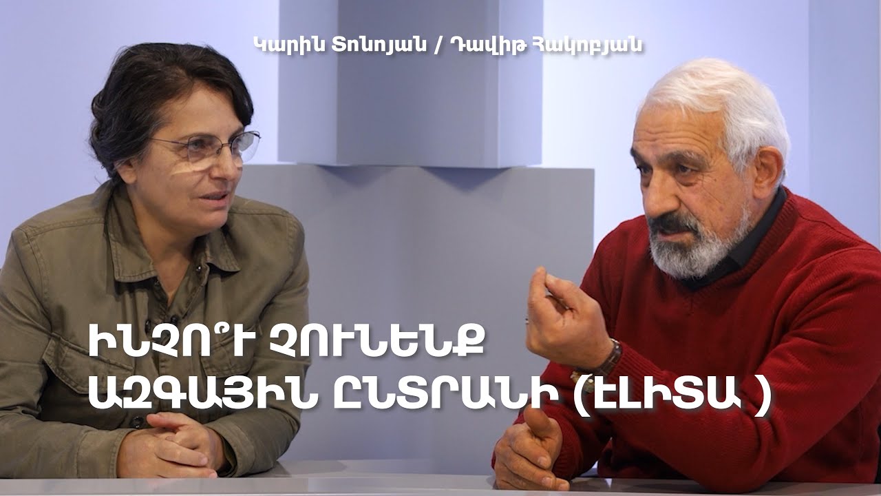 Օլիգարխն ու իշխանավորը ազգային ընտրանի չեն։ // Կարին Տոնոյանի հարցազրույցը Դավիթ Հակոբյանի հետ։