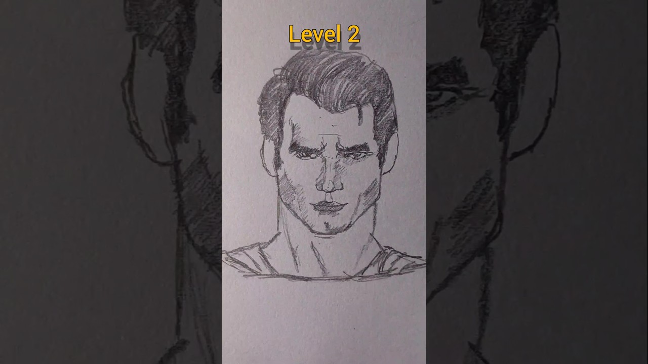 how to draw superman level 1 to level 4 