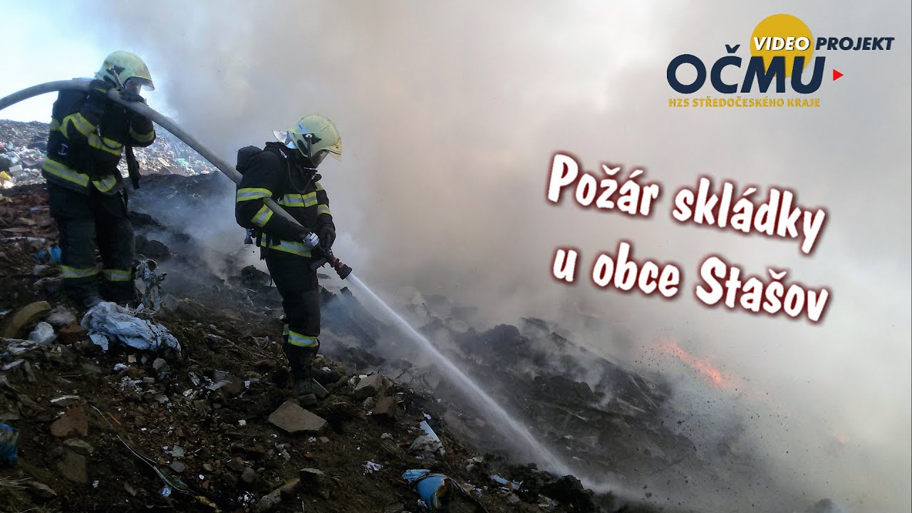 Požár skládky u obce Stašov - náročný a nejdelší hasební zásah hasičů z berounska
