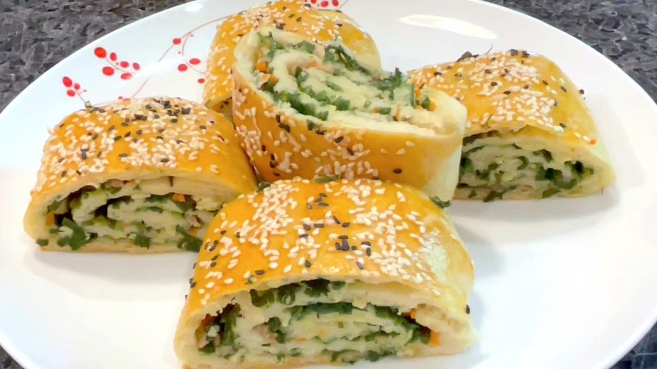 烤韭菜肉卷、煎芝麻韭菜肉饼--Roasted Chive Meatloaf, Pan-Fried Sesame Chive Patty cake