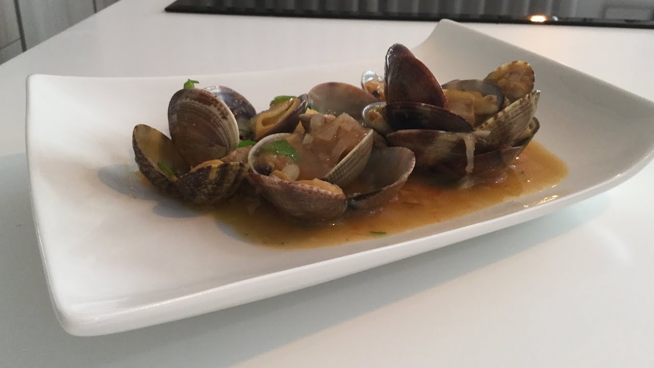 Almejas a la marinera sin gluten