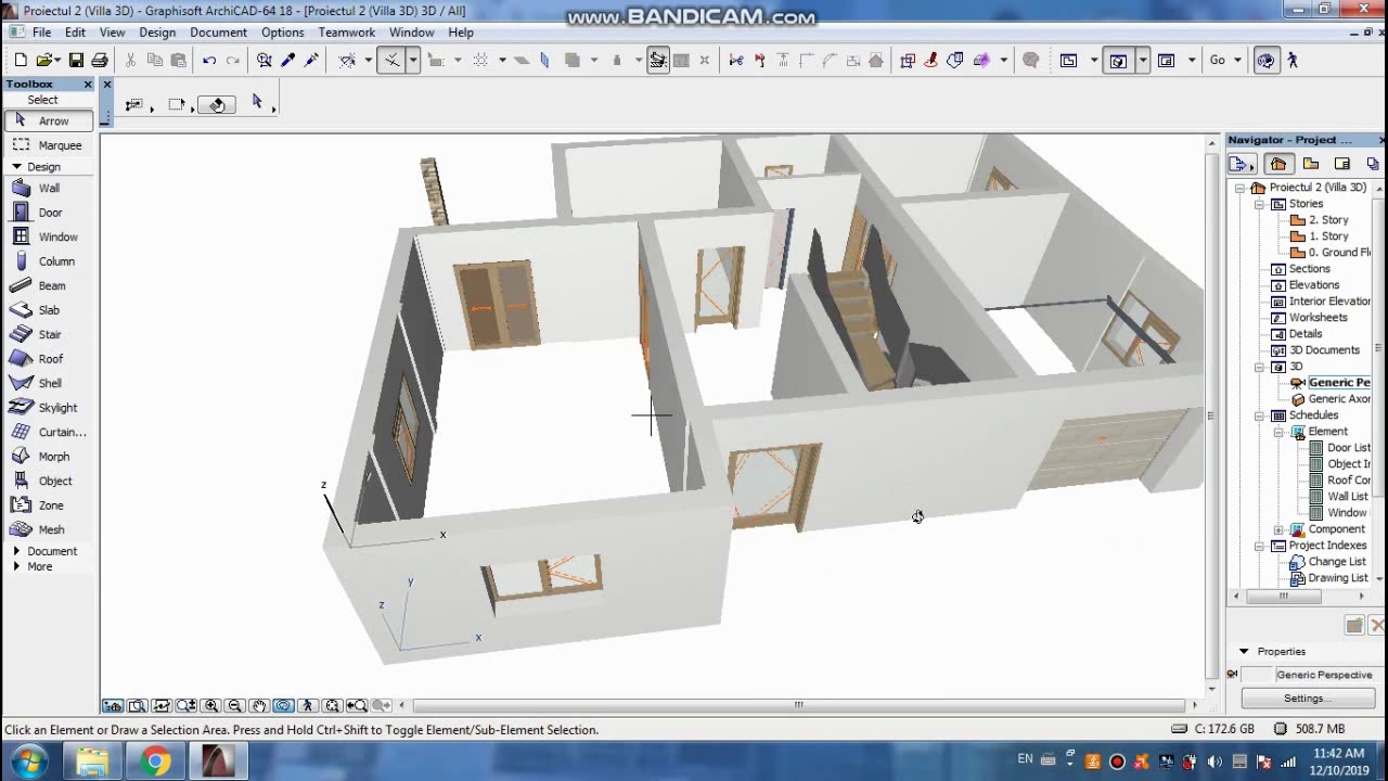 3D House design in ArchiCAD [Part 2] / Proiectare Casa 3D în ArchiCAD [Partea 2] The groung floor