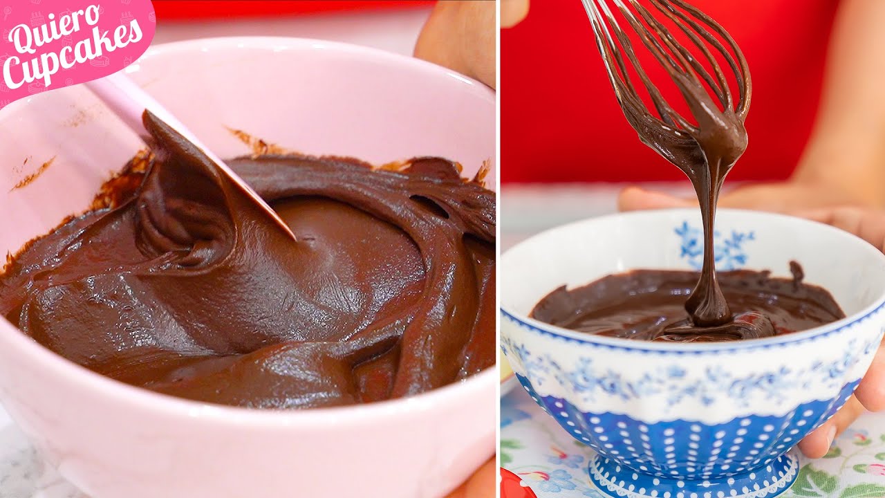 GANACHE DE CHOCOLATE CON SOLO 2 INGREDIENTES + 5 MANERAS DE UTILIZARLA | FÁCIL | QUIERO CUPCAKES