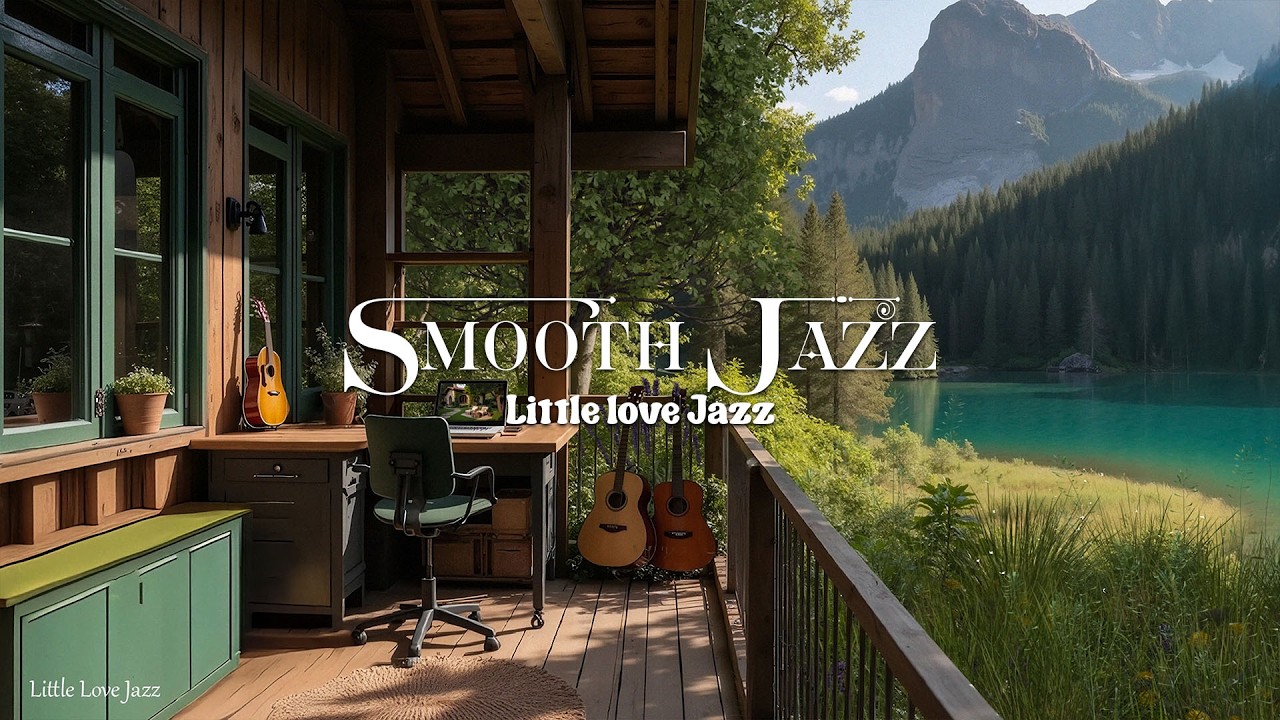 Gentle Spring Jazz by the Morning Lakeside Porch ☕ Relaxing Nature Sounds for Work and Study