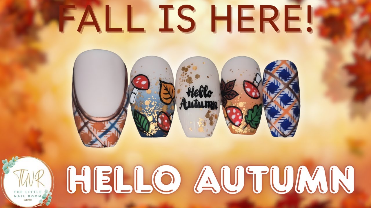 Hello Autumn Nail Art 🍂 Fall Nail Designs 2025 | Easy Gel Polish Autumn Nails Tutorial