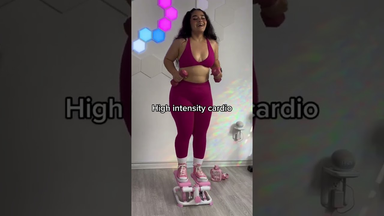 Low vs High intensity cardio 🥵🔥 With Pop Sports Stepper #cardio #homeworkout #cardioworkout #fitness