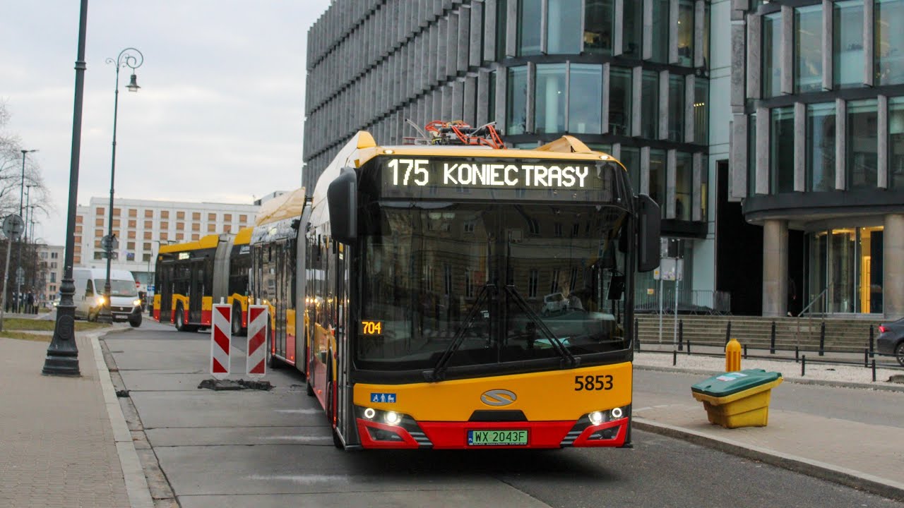 Przejazd: Solaris Urbino 18 IV Electric #5853 MZA Warszawa - Linia 175