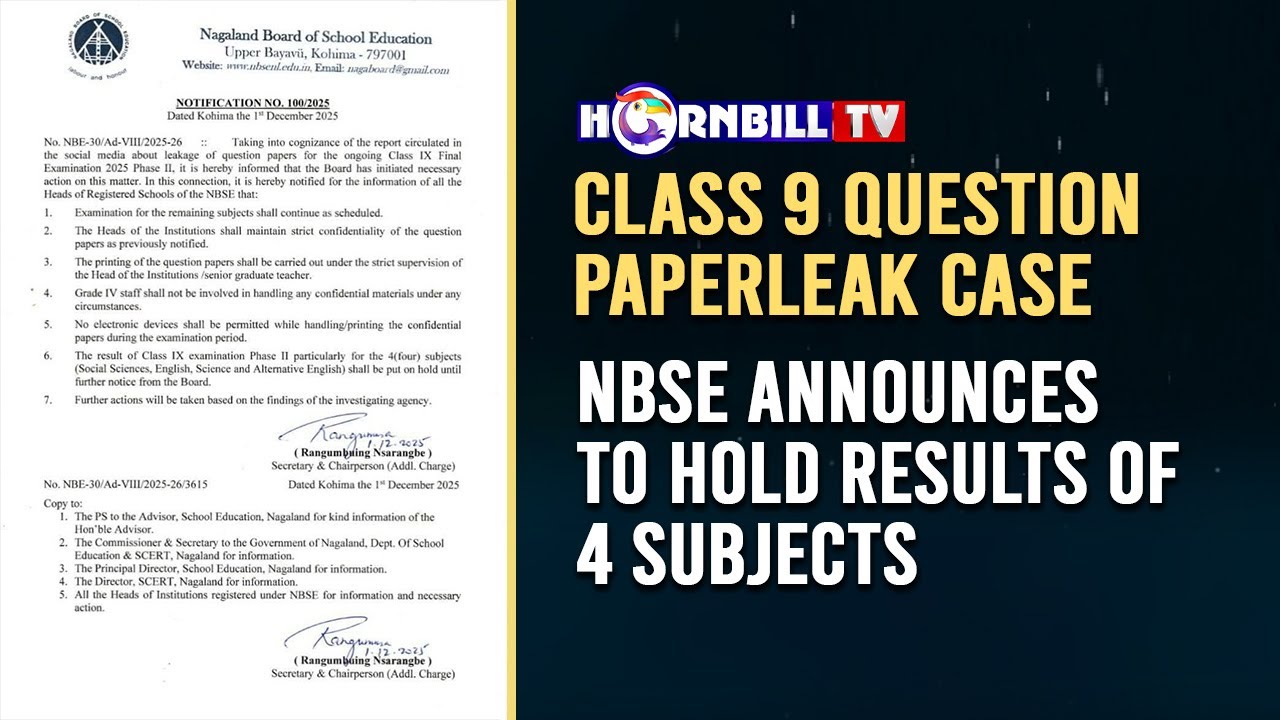 CLASS 9 QUESTION PAPER LEAK CASE: NBSE ANNOUNCES TO HOLD RESULTS OF 4 SUBJECTS