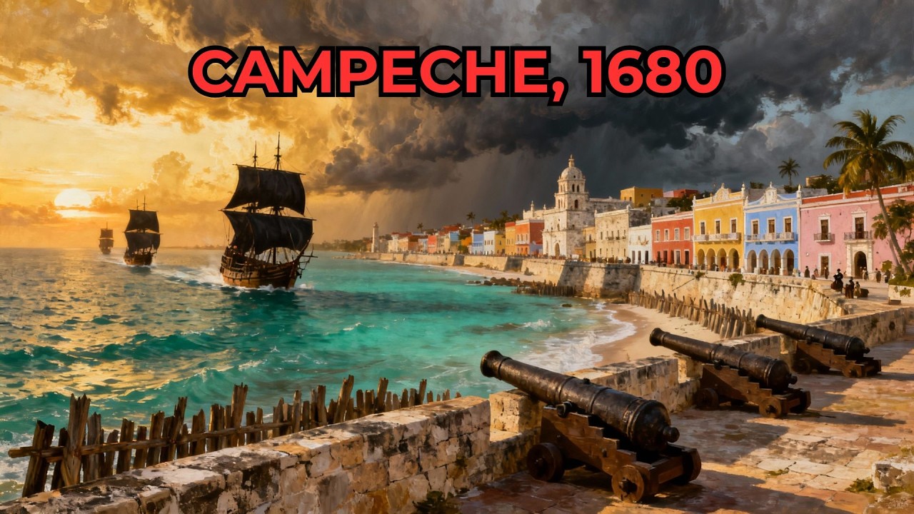 Campeche, 1680: La Ciudad Amurallada contra los Piratas (Reconstrucción con IA)