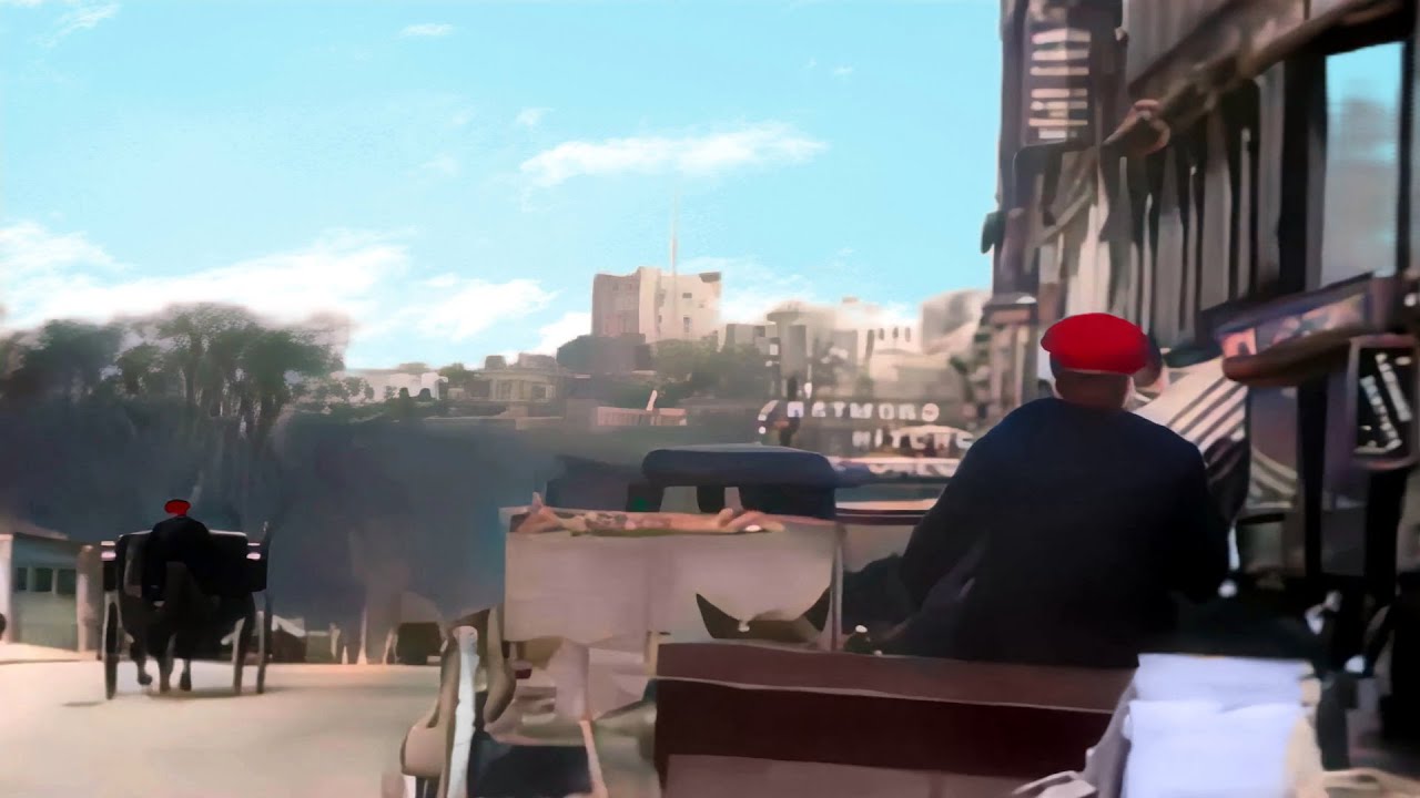 Boston 1903 in Color, by Streetcar [60fps, Remastered] w/sound design added