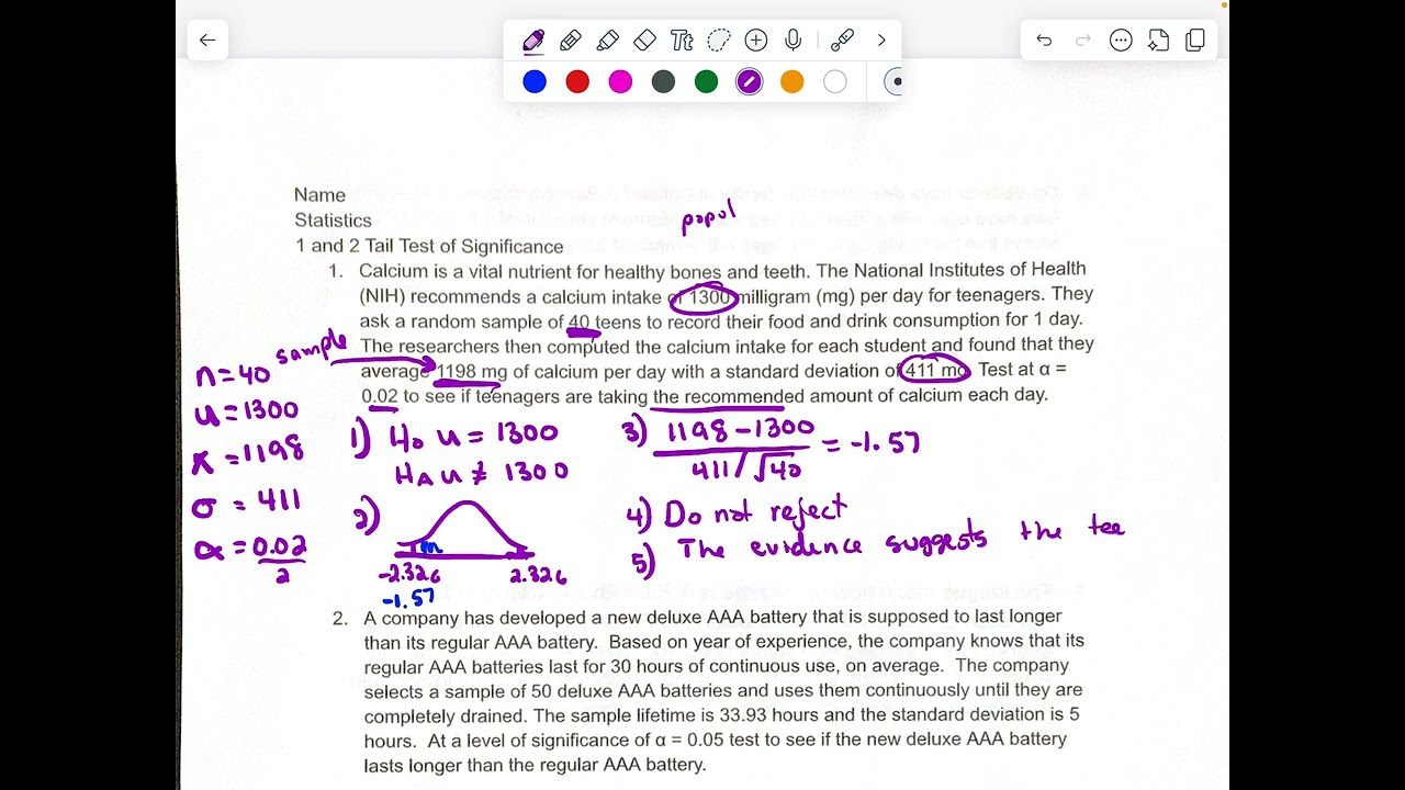 One and Two Tail Test of Significance